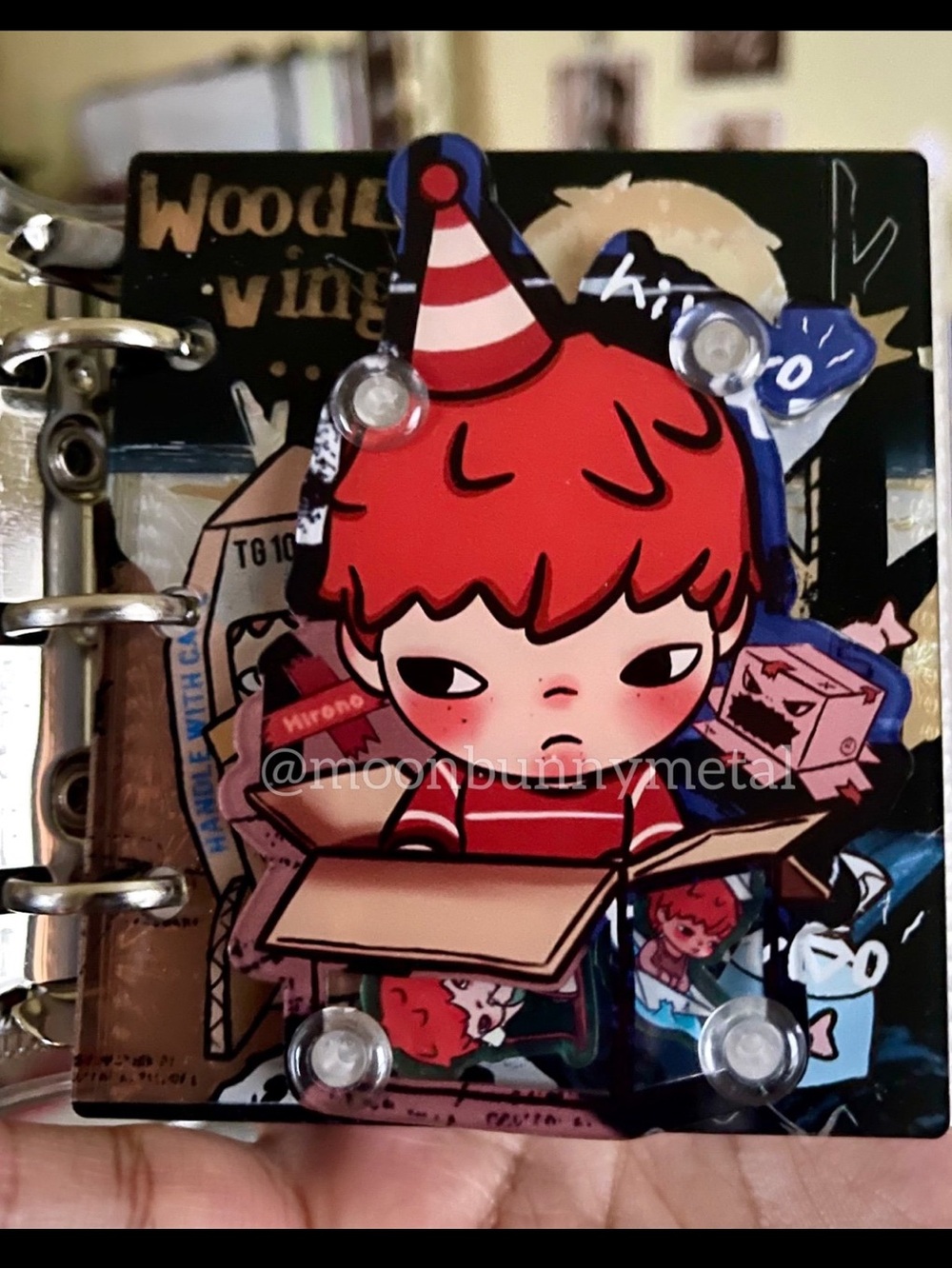 NEW Diy Anime Acrylic Charm Wallet Binder Notebook Card Holder Hirono Shake
